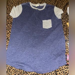 Navy blue and grey Victoria secret pink t-shirt
